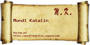 Mondl Katalin névjegykártya